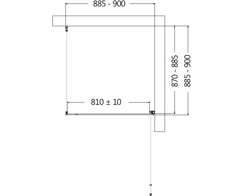 Душевой уголок AQUAme 90x90 R профиль Черный матовый стекло прозрачное