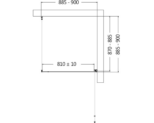 Душевой уголок AQUAme 90x90 R профиль Черный матовый стекло прозрачное