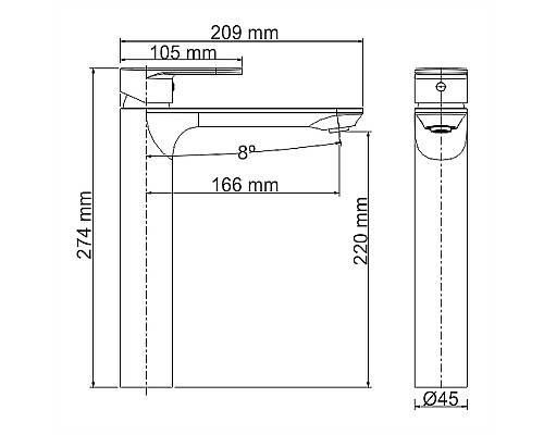 Смеситель для раковины WasserKRAFT Mindel 8503H Белый матовый