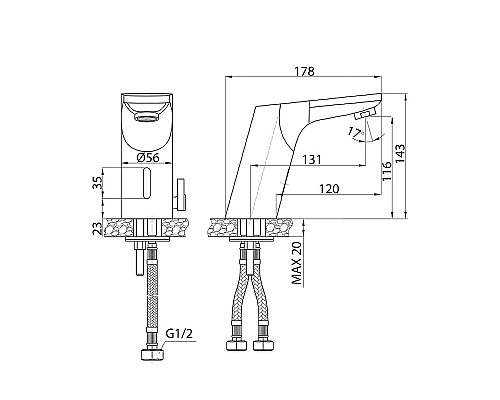 Смеситель для раковины Iddis Pulse PULSBS1i86 Хром глянцевый