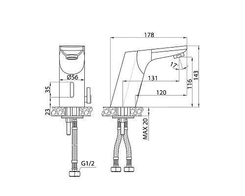 Смеситель для раковины Iddis Pulse PULSBS1i86 Хром глянцевый