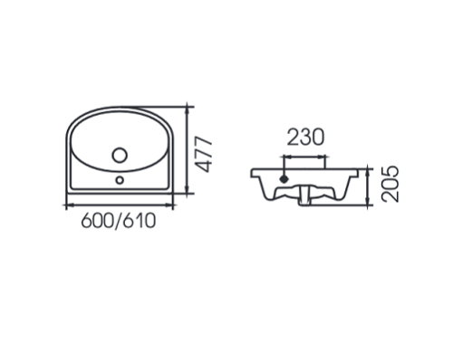 Раковина мебельная Cersanit ERICA 61 S-UM-ERI61/1-w