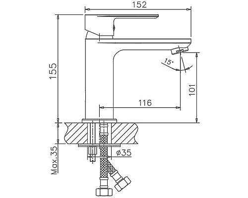 Смеситель для раковины Haiba HB10505 Хром Смеситель для раковины Haiba HB10505 Хром