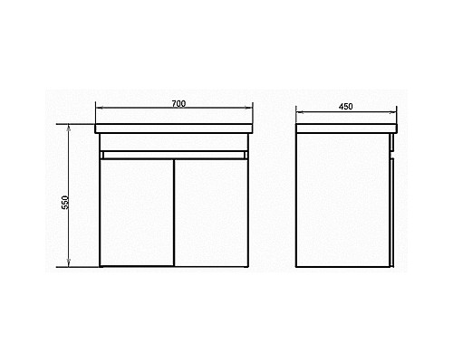 Тумба с раковиной Comforty Осло 70НД 00-00006117 Бетон светлый