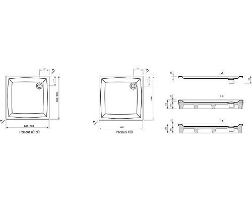 Душевой поддон Ravak PERSEUS-80 A024401310