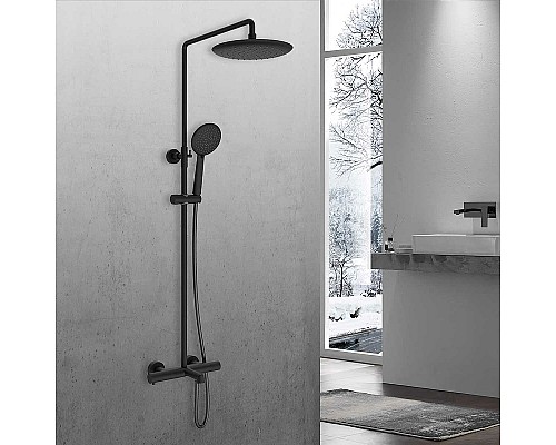 Душевая система Vincea Desire VSFS-1D1TMB с термостатом Черная матовая
