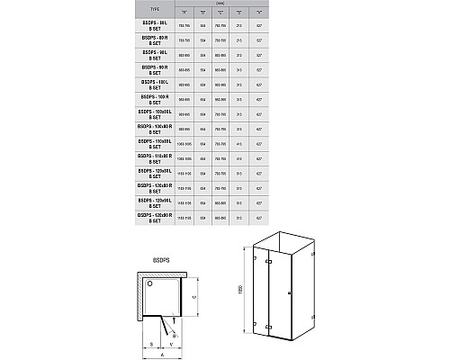 Душевой уголок Ravak Brilliant 0ULG7A00Z1 120x90 L хром прозрачный
