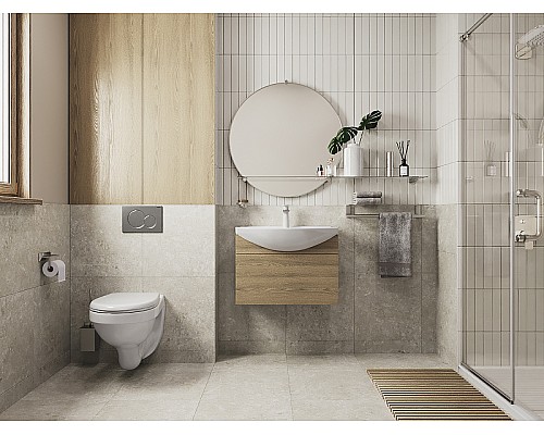 Комплект унитаза с инсталляцией Santeri Альфа 1.3815.9.S00.00B.0 с сиденьем и клавишей смыва