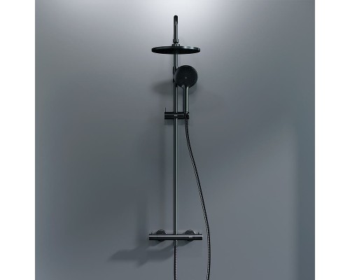 Душевая система Damixa Option DX218091300 с термостатом Черная матовая