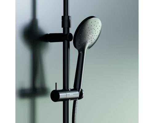Душевая система Damixa Option DX218091300 с термостатом Черная матовая