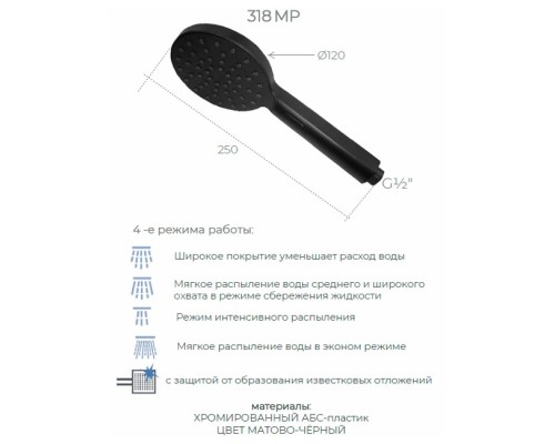 Ручной душ Remer Черный