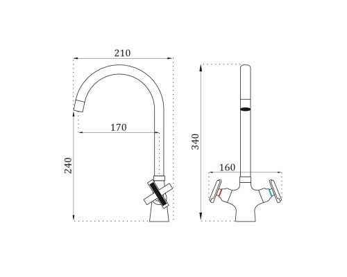 Смеситель для кухни BELZ B70832 хром