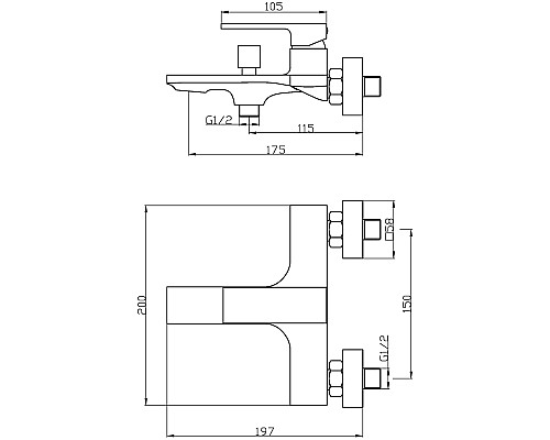 Смеситель для ванны Orange Lutz M04-100cr Хром