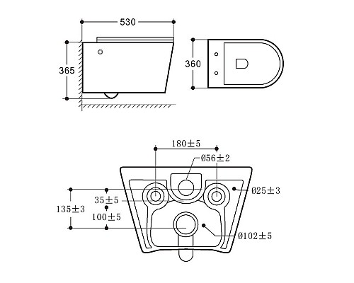 Унитаз биде Art&Max Zoe AM9322C1CHR подвесной без сиденья