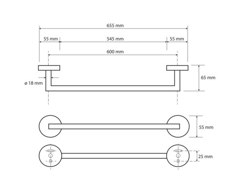 Полотенцедержатель Bemeta Sablo 160204042 Золото матовое
