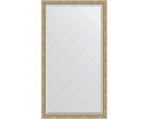 Зеркало Evoform Exclusive-G 168х93 BY 4390 с гравировкой в багетной раме - Состаренное серебро с плетением 70 мм