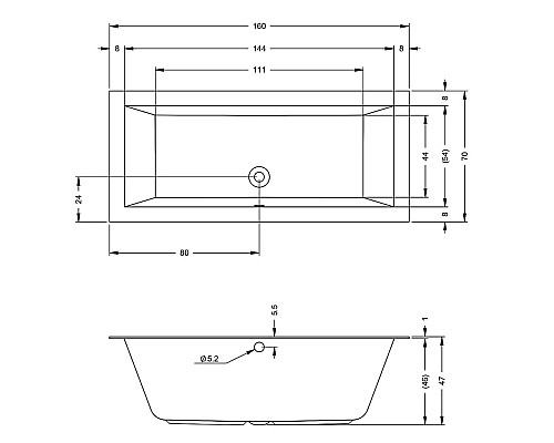 Акриловая ванна Riho Lugo 160x70 B138001005 (BT0700500000000)