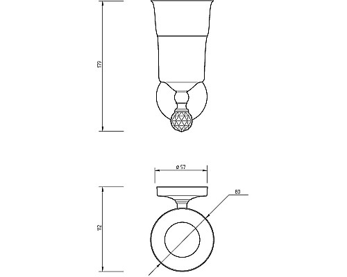 Стакан для зубных щеток Migliore Amerida 16592 Золото с кристаллом Swarovski