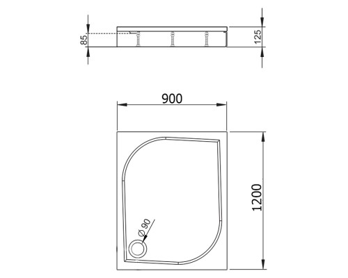 Душевой поддон из искусственного камня Radaway Paros D 90x120x13 Белый