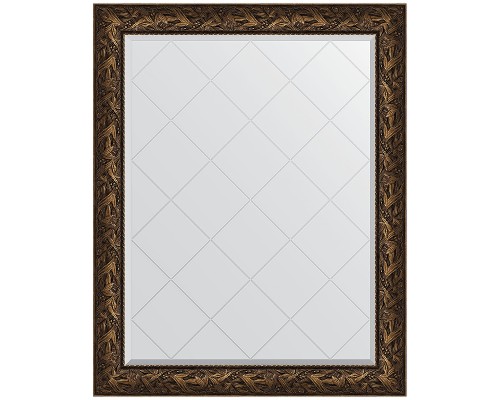 Зеркало Evoform Exclusive-G 124х99 BY 4373 с гравировкой в багетной раме - Византия бронза 99 мм