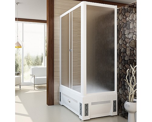 Душевой уголок Radomir Верчелли 119x81 L 1-03-1-1-0-0131 с поддоном Белый