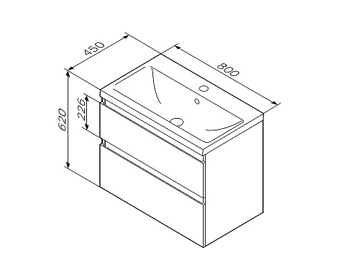 Тумба под раковину AM.PM X-Joy 80 M85AFHX0802BM подвесная Черная матовая