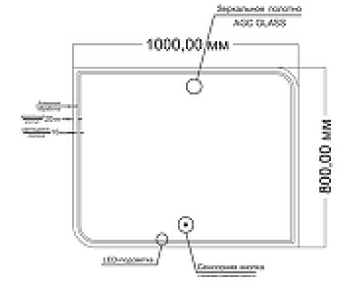 Зеркало Orange Simetric 100 с подсветкой с сенсорным выключателем