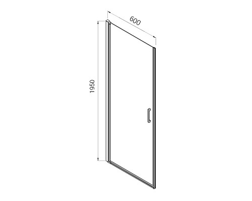 Душевая дверь Vincea Alpha 60 VDP-3AL600MT профиль Хром стекло текстурное