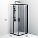 Душевой уголок AM.PM Gem S 90х90 W93G-403-090BT профиль Черный матовый стекло прозрачное