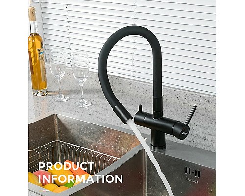 Смеситель для кухни Gappo G4398-36 Черный матовый