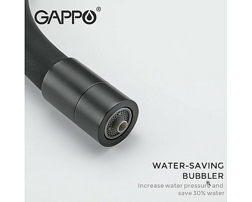 Смеситель для кухни Gappo G4398-36 Черный матовый
