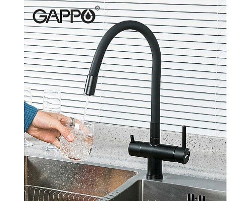 Смеситель для кухни Gappo G4398-36 Черный матовый