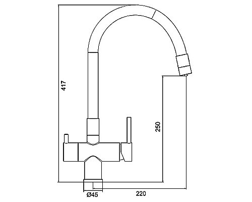 Смеситель для кухни Gappo G4398-36 Черный матовый