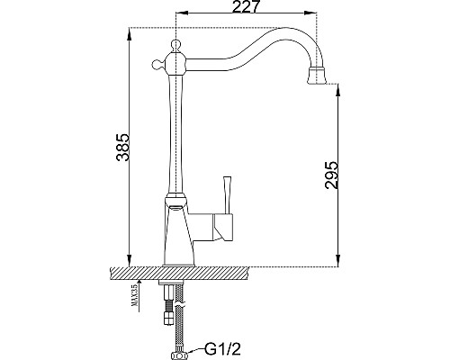 Смеситель для кухонной мойки ZORG Sanitary ZR 353 YF-SATIN