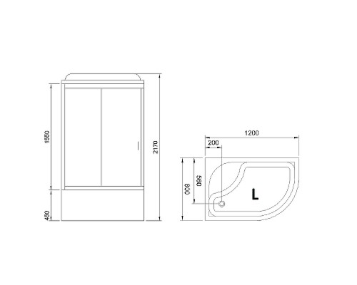 Душевая кабина Royal Bath BK 120x80 с гидромассажем