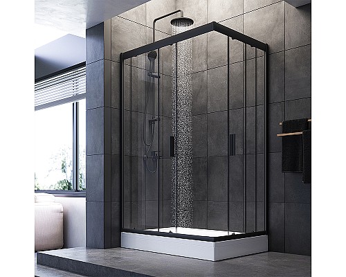 Душевой уголок AM.PM Gem 120х80 W90G-404-120280-BT Черный матовый