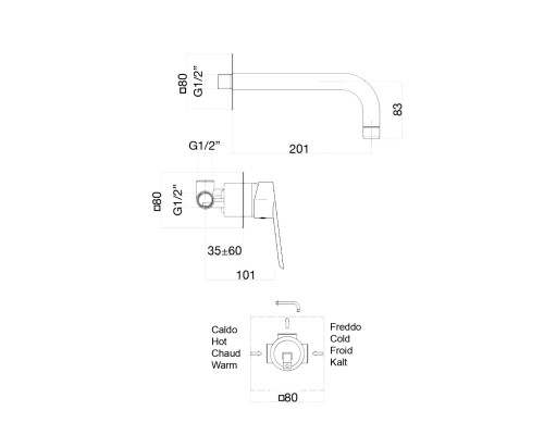 Смеситель для раковины Fiore Kevon BLACK MATT 81NN7527 черный