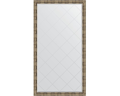 Зеркало Evoform Exclusive-G Floor 198х108 BY 6347 с гравировкой в багетной раме - Серебряный бамбук 73 мм