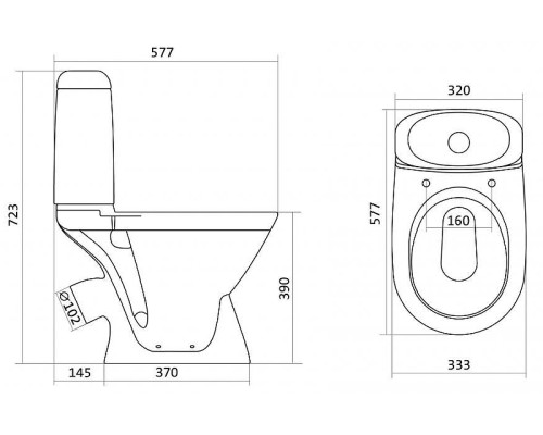 Унитаз Santek Римини 1.WH30.2.130 с бачком и сиденьем