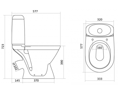 Унитаз Santek Римини 1.WH30.2.130 с бачком и сиденьем
