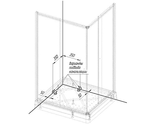Душевой уголок Radomir 100x110 L 1-03-1-1-0-1230 с поддоном Белый