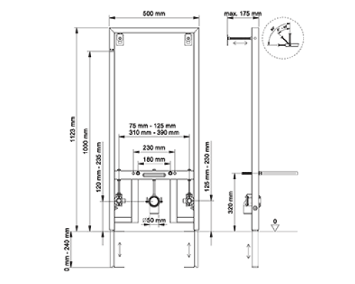 Система инсталляции для биде Berges Wasserhaus Novum 049213