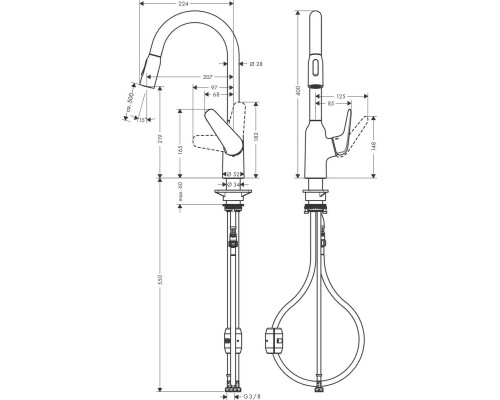 Смеситель для кухни Hansgrohe Focus M429-H220 Сталь