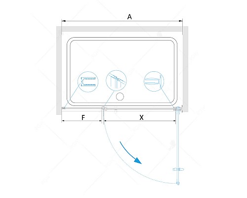 Душевая дверь HO-012 110 см