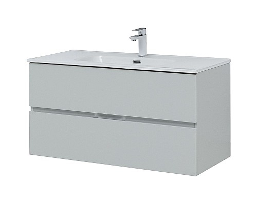 Тумба под раковину Aquanet Алвита New 100 277520 подвесная Серая матовая