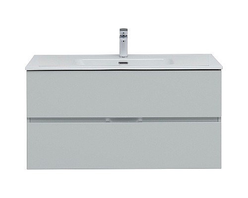 Тумба под раковину Aquanet Алвита New 100 277520 подвесная Серая матовая