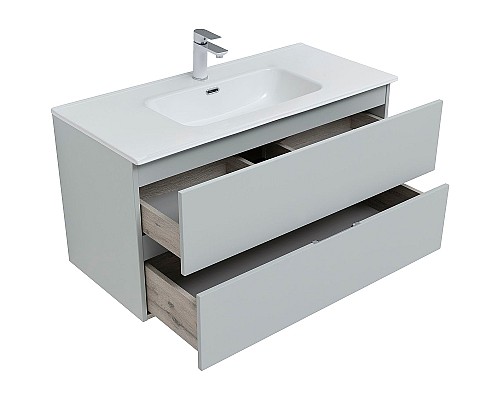 Тумба под раковину Aquanet Алвита New 100 277520 подвесная Серая матовая