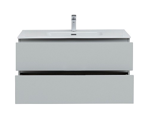 Тумба под раковину Aquanet Алвита New 100 277520 подвесная Серая матовая