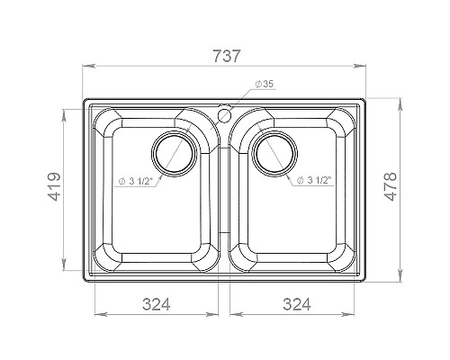 Кухонная мойка GranFest Quarz GF-Z15 Черная