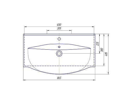 Раковина Kirovit Элвис 850 Белая
